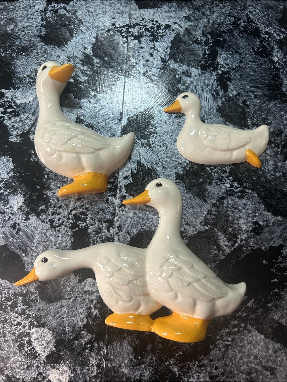 Vintage Ceramic Duck Wall Plaques / Figurines - Set of 3